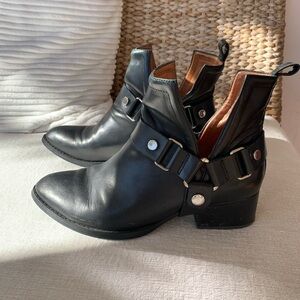 Jeffrey Campbell moto style black leather booties